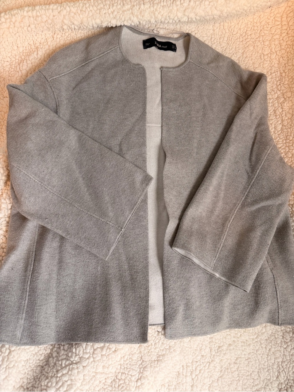 Zara Light Gray Open Front Blazer